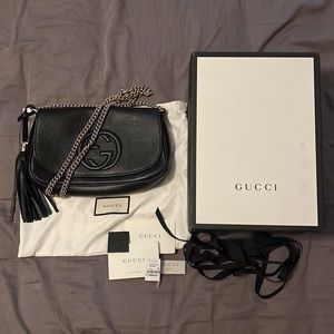 GUCCI SOHO INTERLOCKING GG CHAIN FLAP CROSSBODY BAG Authentic!!